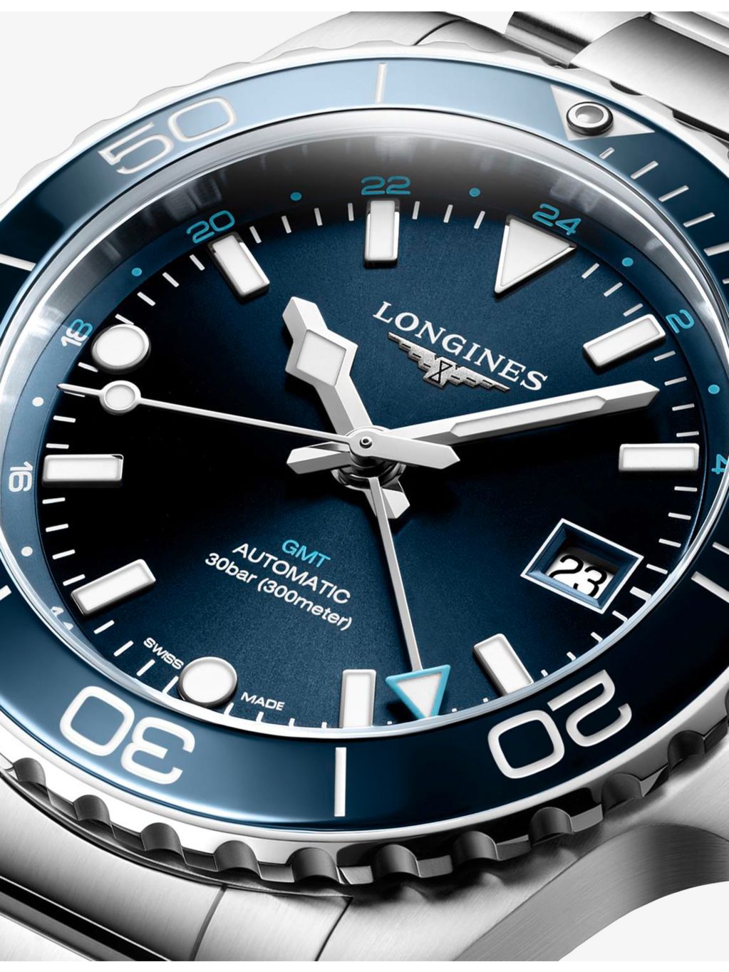 Longines HydroConquest GMT automatic watch 41mm, imported from the UK