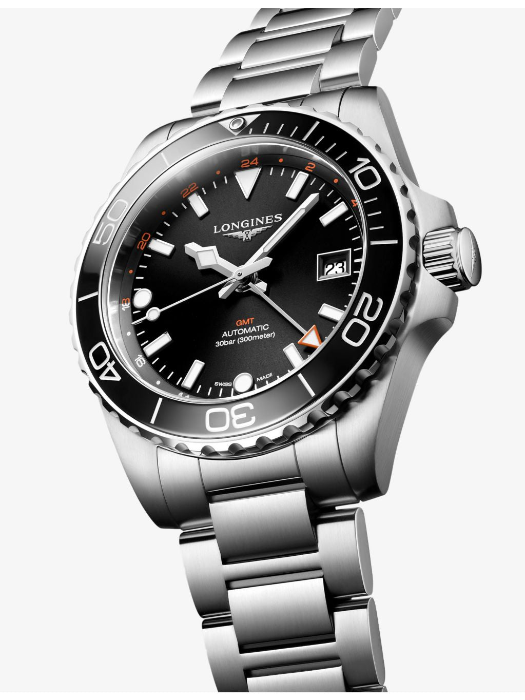 Longines HydroConquest GMT automatic watch 41mm (British brand)