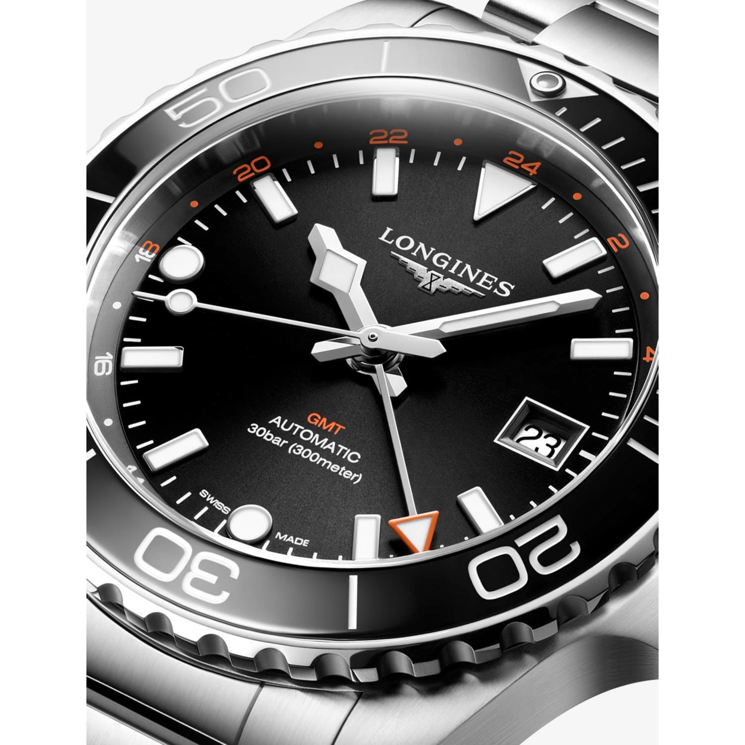 Longines HydroConquest GMT automatic watch 41mm (British brand)