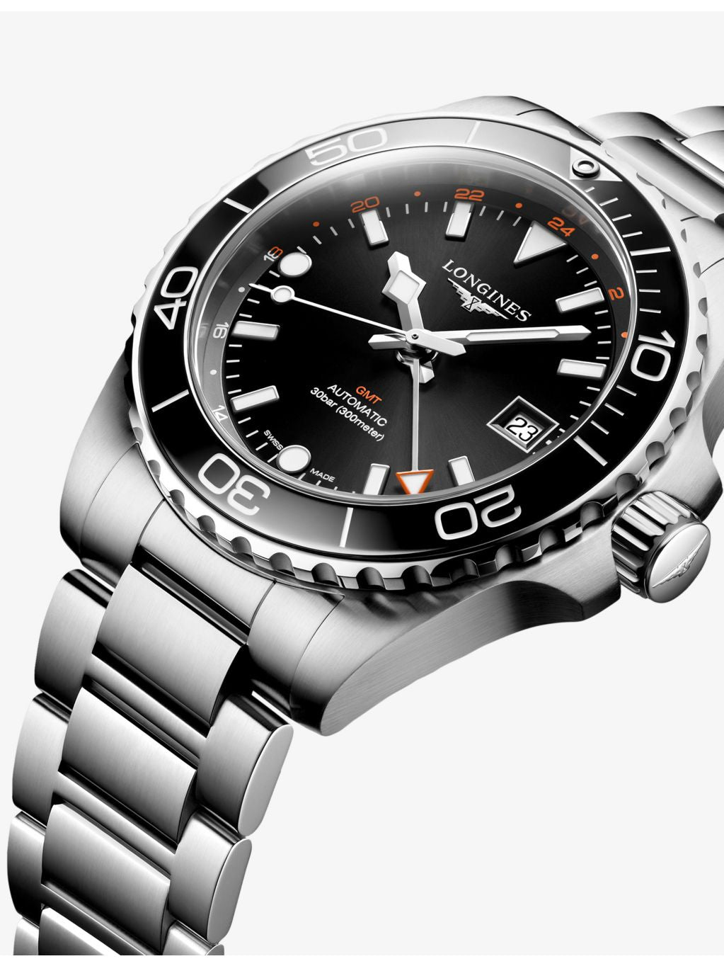 Longines HydroConquest GMT automatic watch 41mm (British brand)