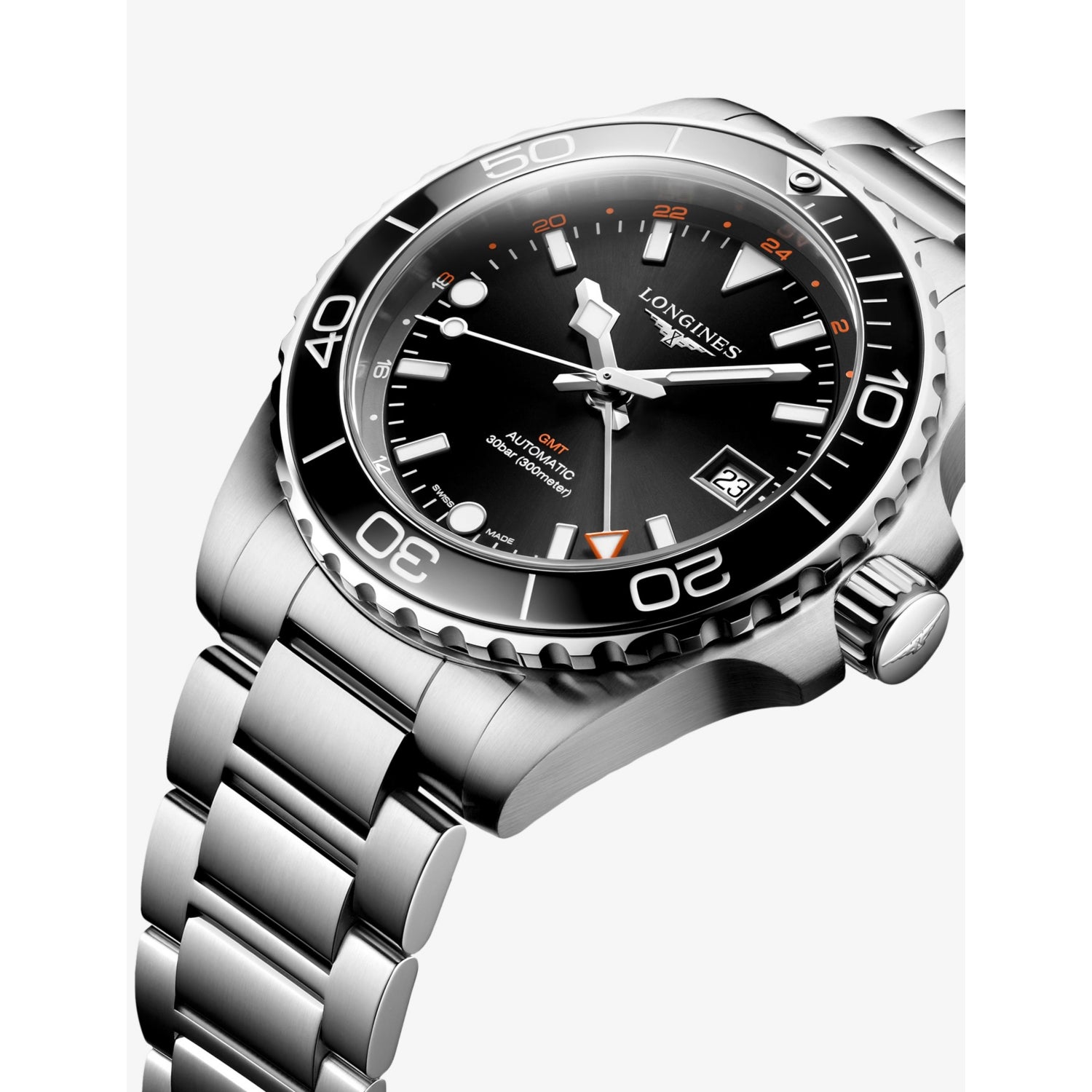 Longines HydroConquest GMT automatic watch 41mm (British brand)