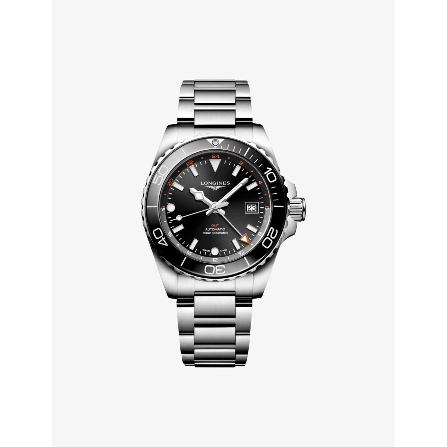Longines HydroConquest GMT automatic watch 41mm (British brand)