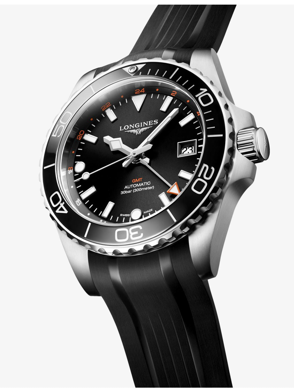 Longines HydroConquest GMT automatic watch 41mm, UK version