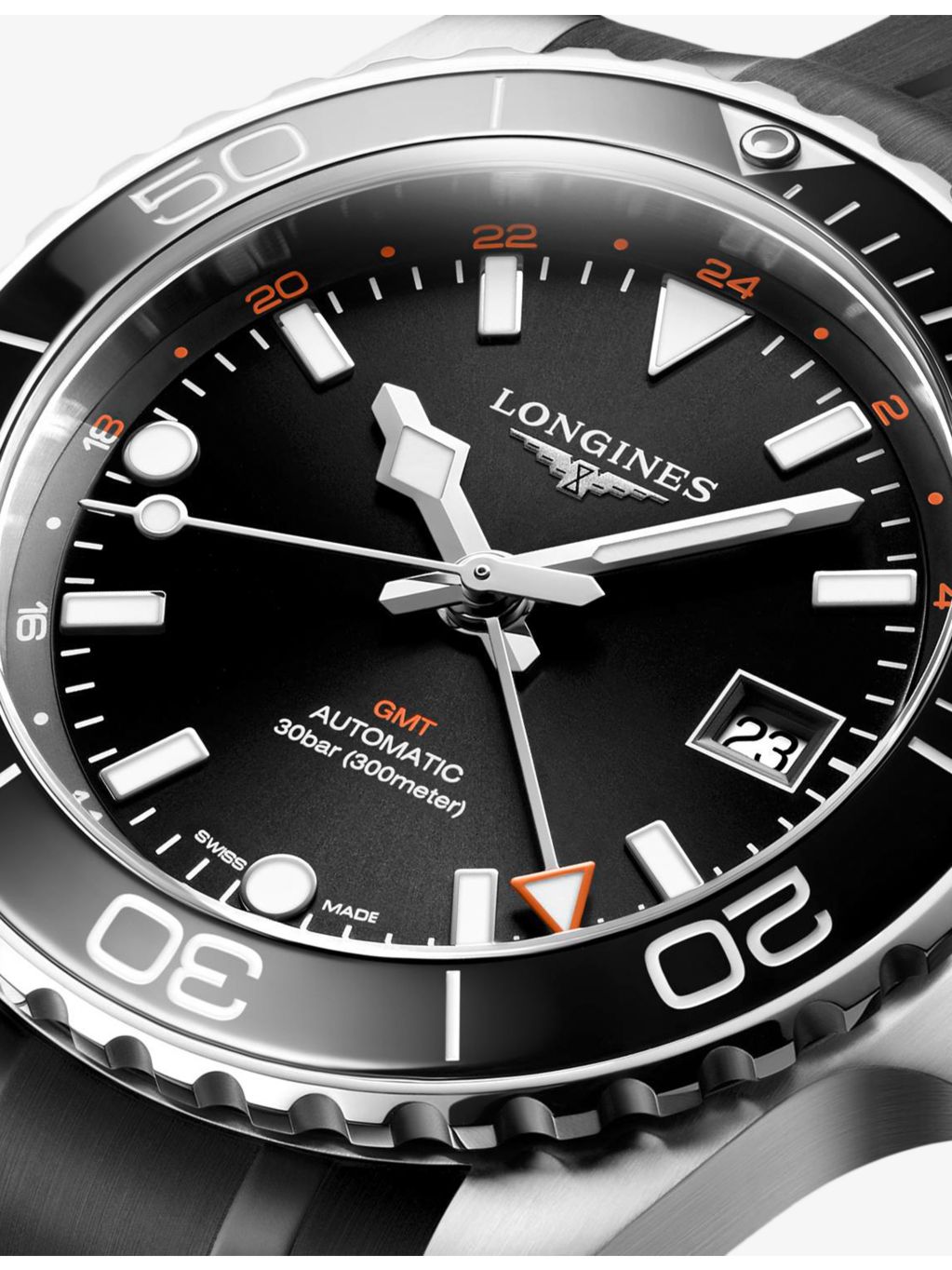 Longines HydroConquest GMT automatic watch 41mm, UK version