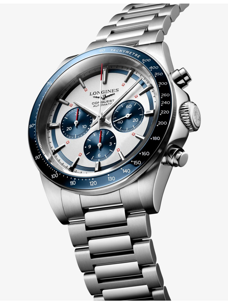 Longines Conquest Chronograph automatic watch stainless steel, imported from the UK