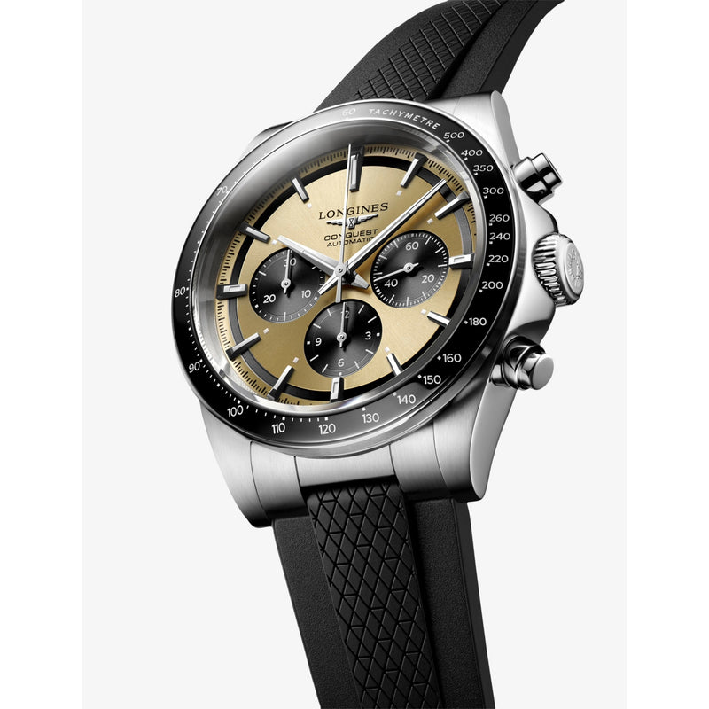 Longines Conquest Chronograph automatic watch 42mm stainless steel (British brand)