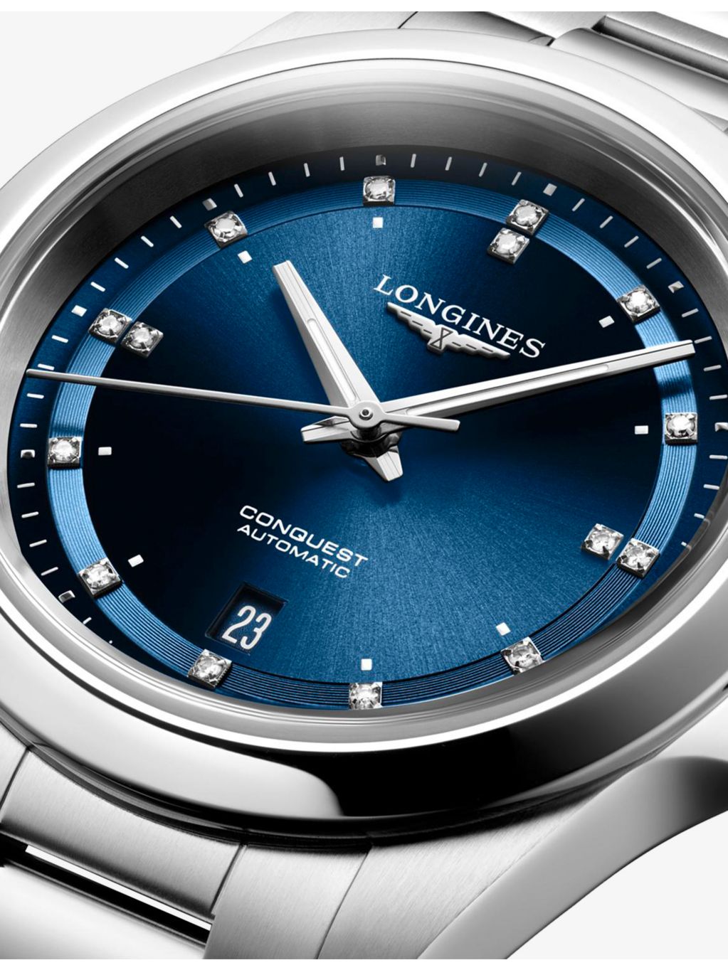 Longines Conquest 30mm diamond automatic watch - British product