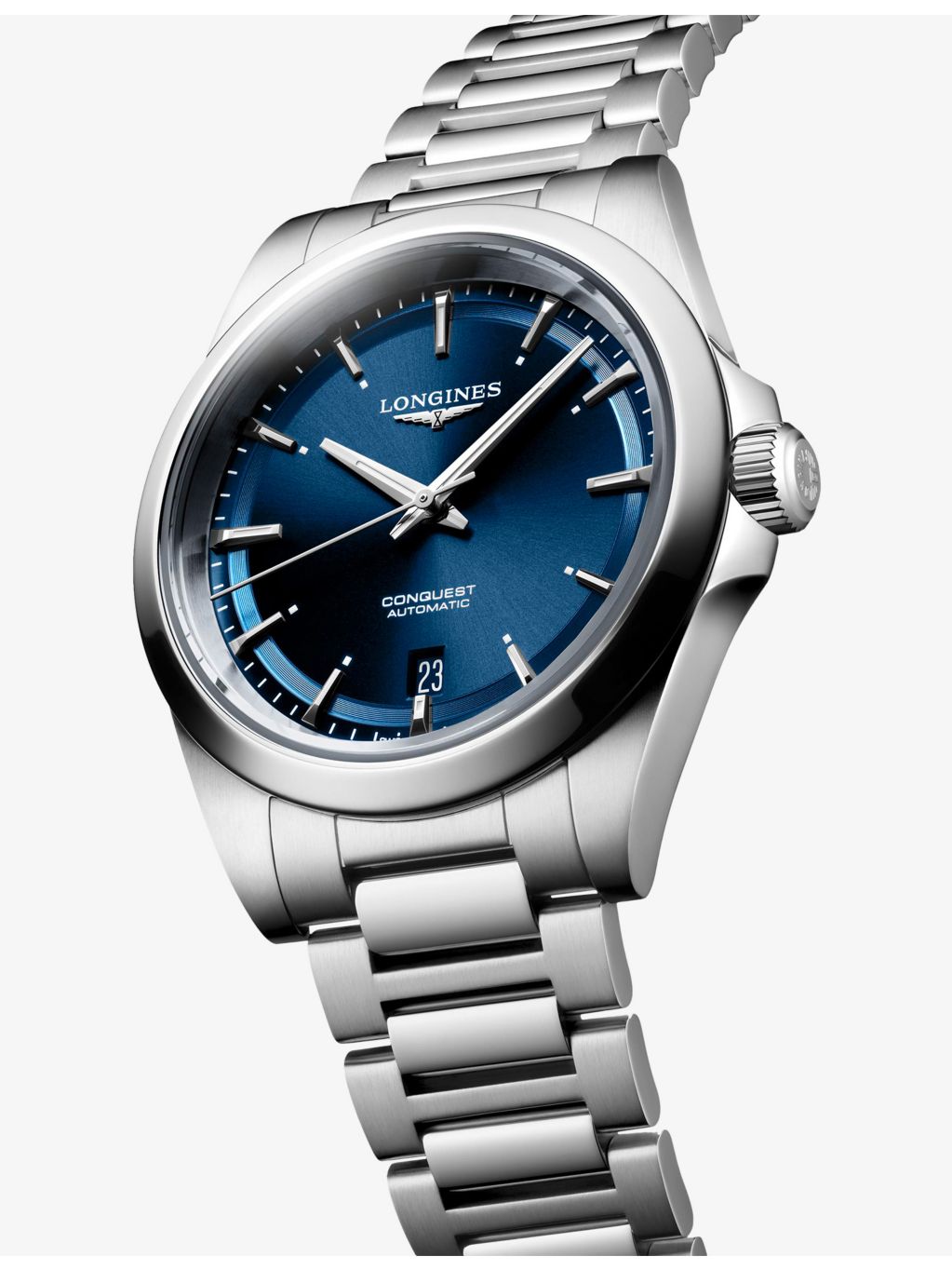 Longines Conquest 38mm stainless steel automatic watch, imported from the UK