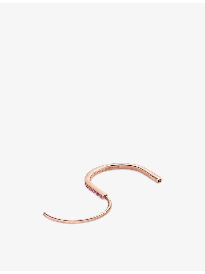 Tiffany Lock bangle 18ct rose gold 1.03ct sapphire (British brand)