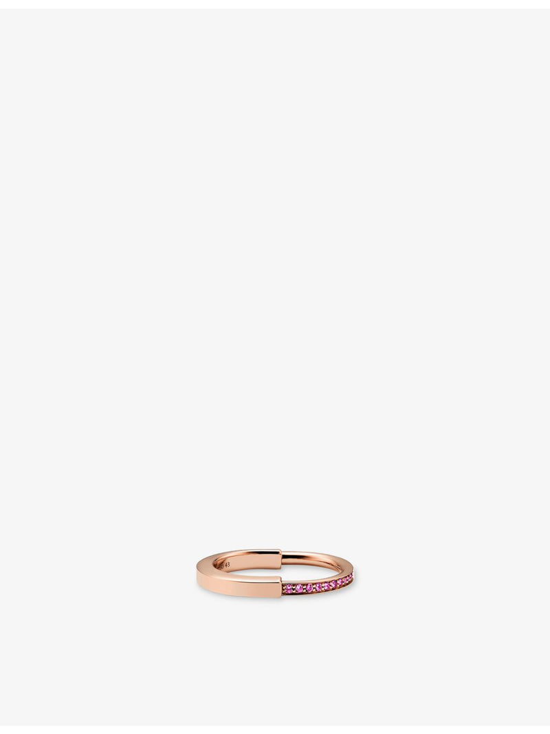 Tiffany Lock Small ring 18ct rose gold 0.13ct sapphire (British brand)