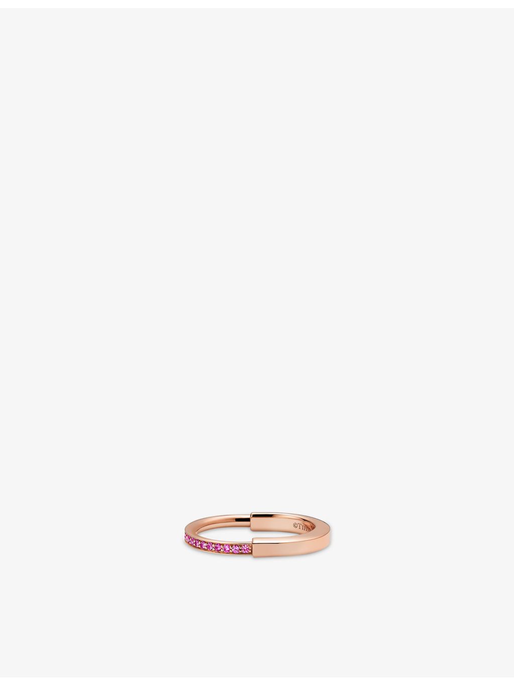 Tiffany Lock Small ring 18ct rose gold 0.13ct sapphire (British brand)