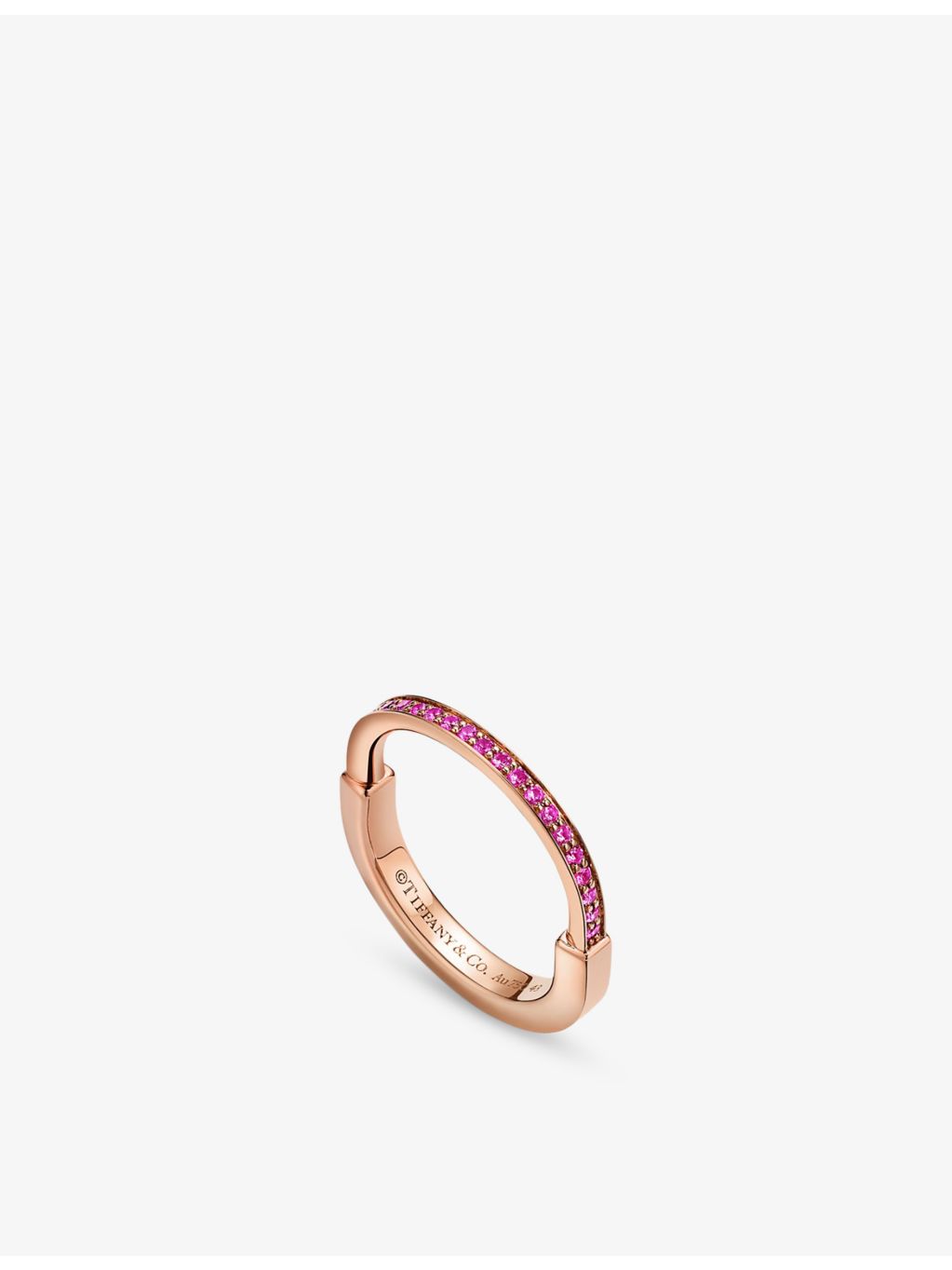 Tiffany Lock Small ring 18ct rose gold 0.13ct sapphire (British brand)