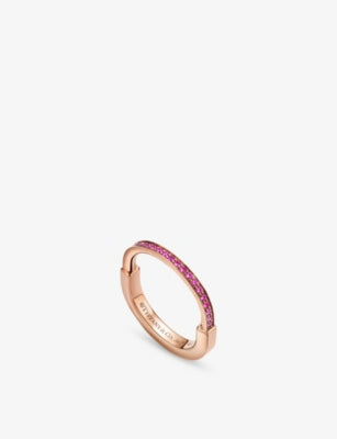 Tiffany & Co. Lock Small Ring in 18ct Rose Gold with 0.13ct Sapphire