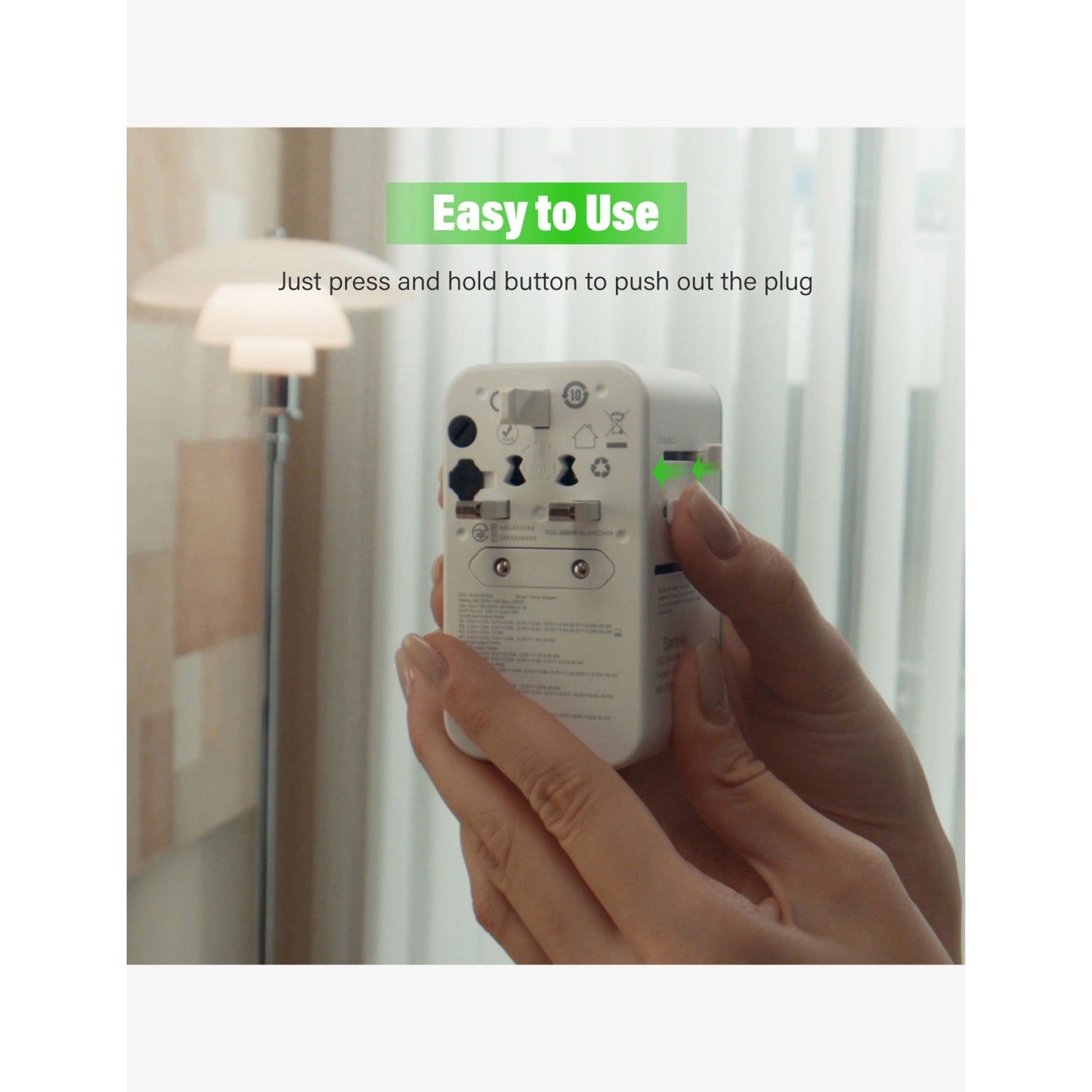 RoamPlug 4-in-1 universal travel adapter, imported from the UK