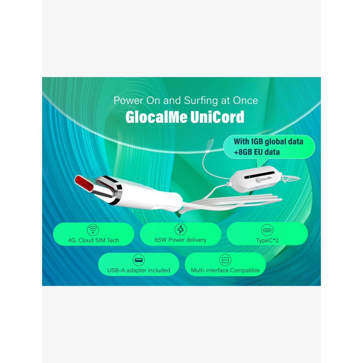 GlocalMe UniCord 4G LTE portable Wi-Fi hotspot, UK version