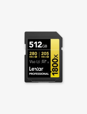 Lexar Professional 1800x UHS-II SDXC memory card 512GB - British product