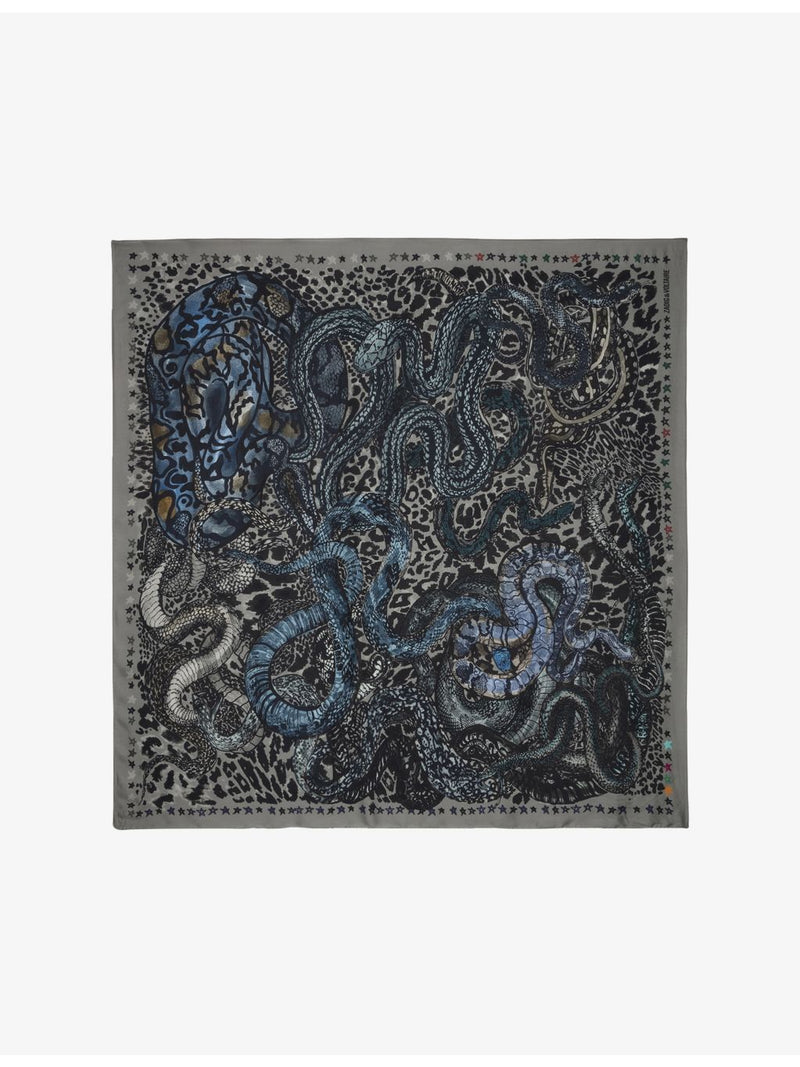 Zadig & Voltaire Billie snake-print viscose silk scarf (British brand)