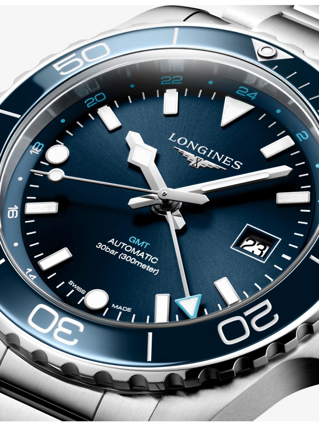 Longines HydroConquest GMT automatic watch 43mm - British product