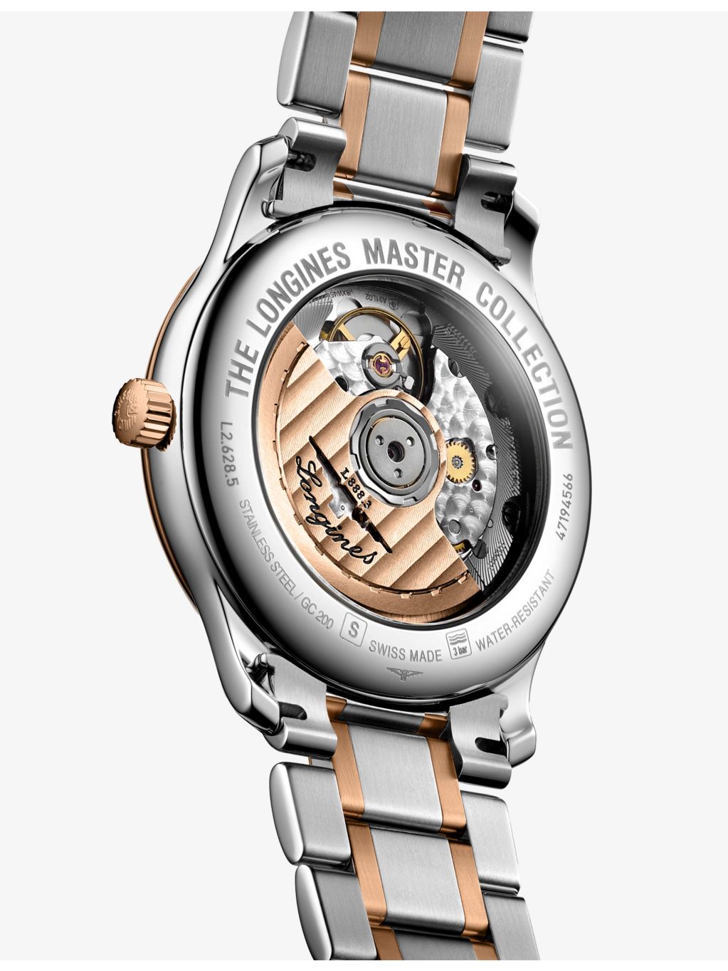 Longines Master Collection rose gold watch with diamond-set dial, UK version