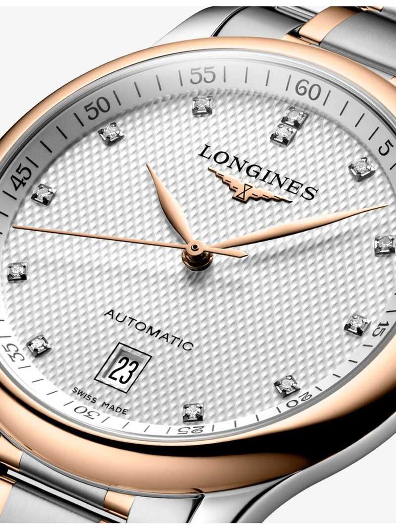 Longines Master Collection rose gold watch with diamond-set dial, UK version