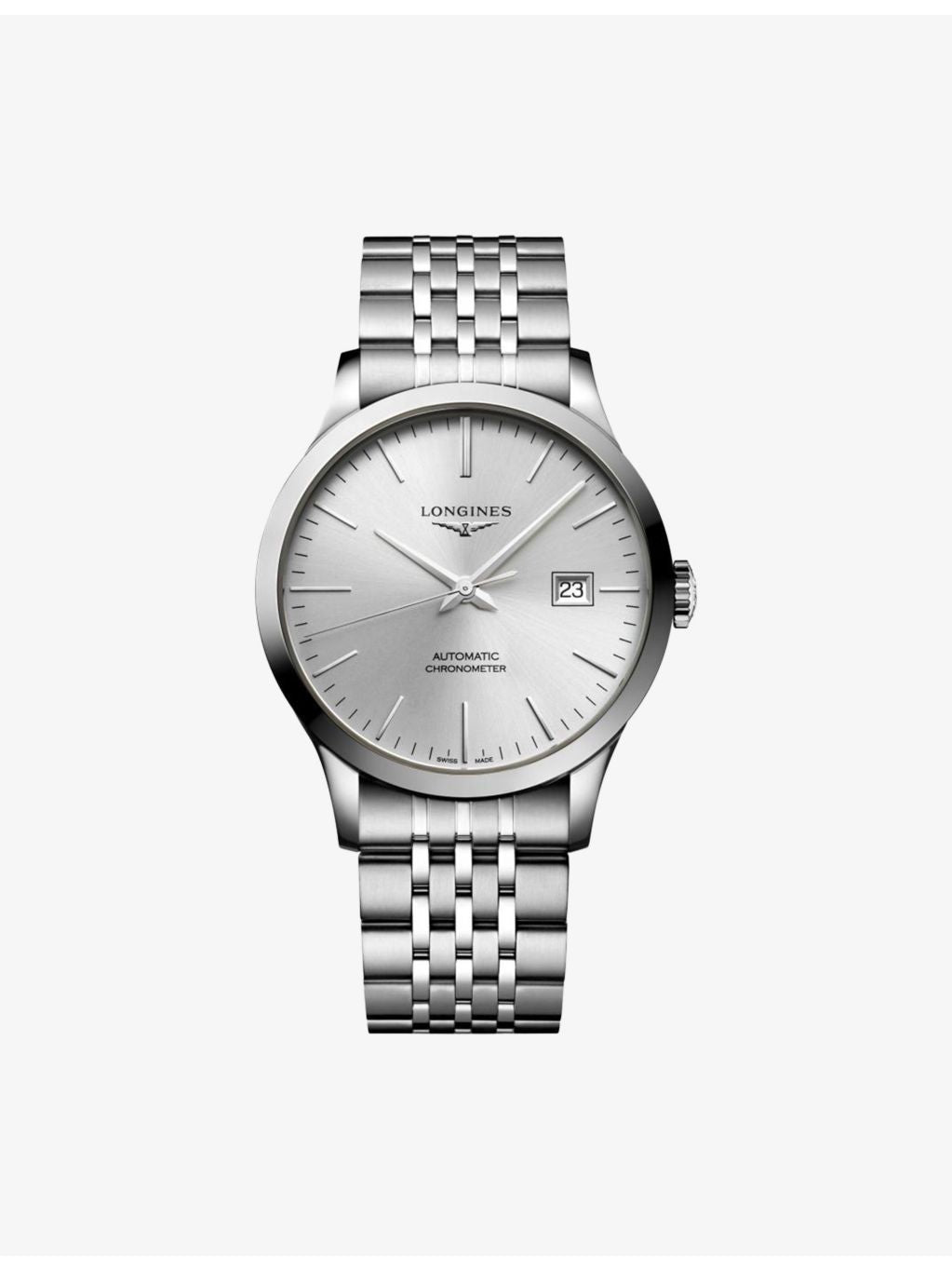 Longines stainless steel watch silver dial 40mm - British product