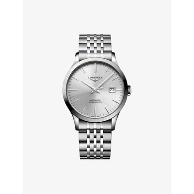 selfridges Longines Record Silver Dial Stainless Steel Automatic Watch 40mm- Buy online at McGrocer