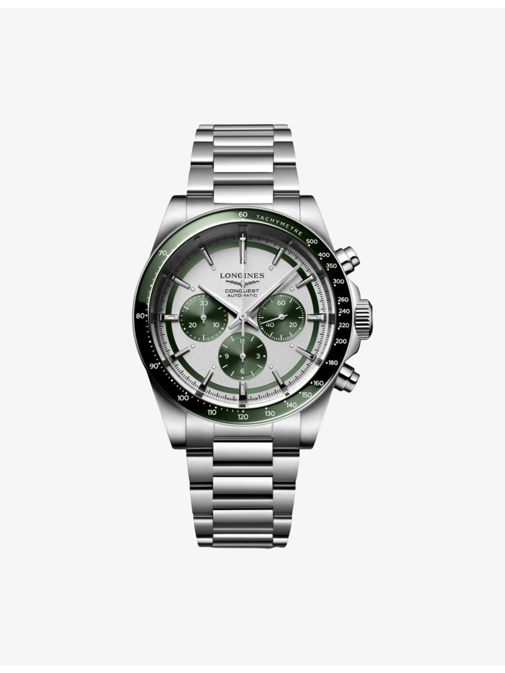 Longines Conquest Chronograph automatic watch green dial 42mm - British product