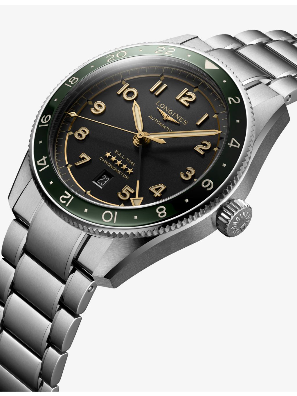 Longines Spirit Zulu Time automatic watch 42mm ceramic bezel - British product