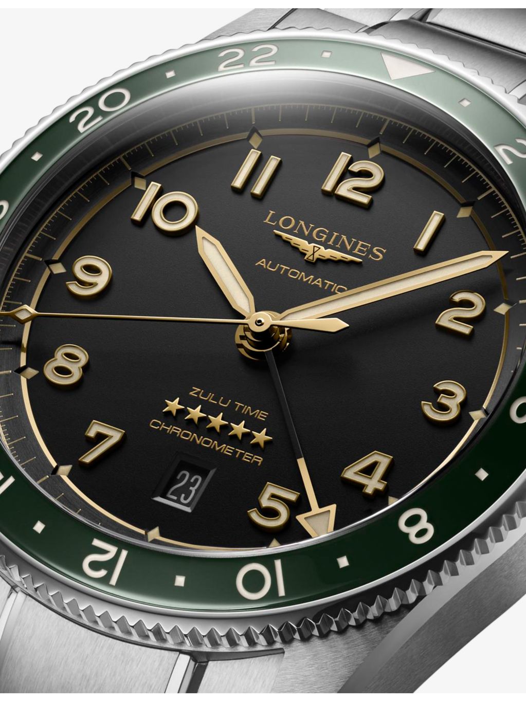 Longines Spirit Zulu Time automatic watch 42mm ceramic bezel - British product