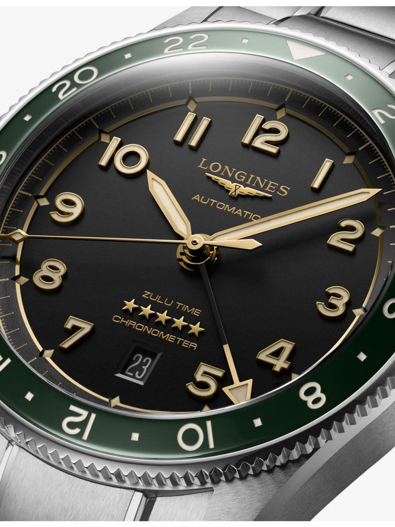 Longines Spirit Zulu Time automatic watch 42mm ceramic bezel - British product