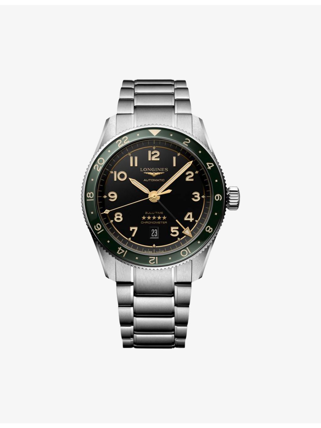 Longines Spirit Zulu Time automatic watch 42mm ceramic bezel - British product
