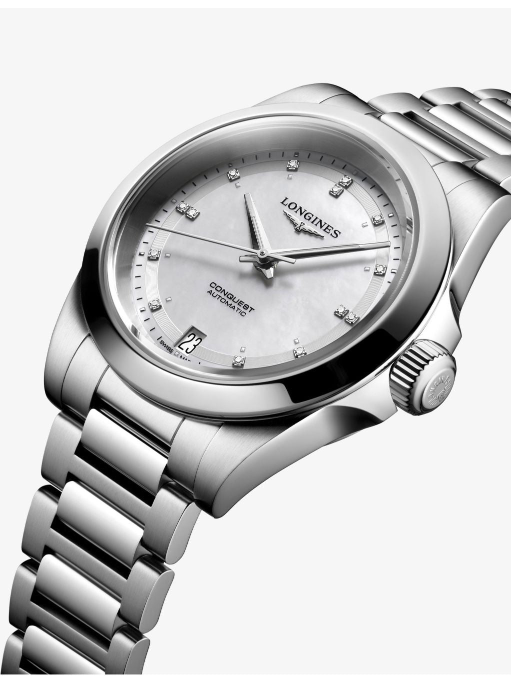 Longines Conquest automatic watch 34mm with diamond dial - British product