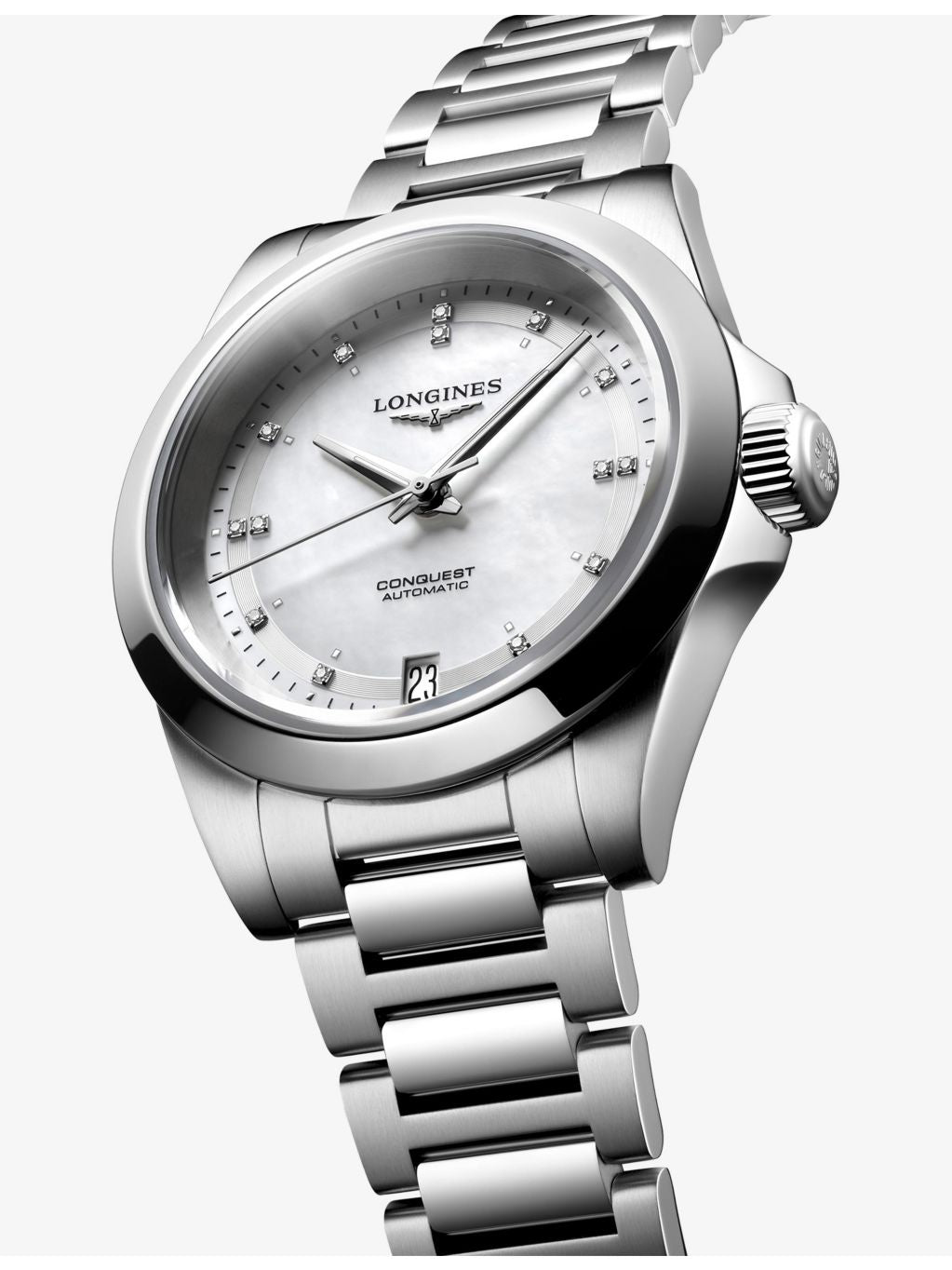 Longines Conquest automatic watch 34mm with diamond dial - British product