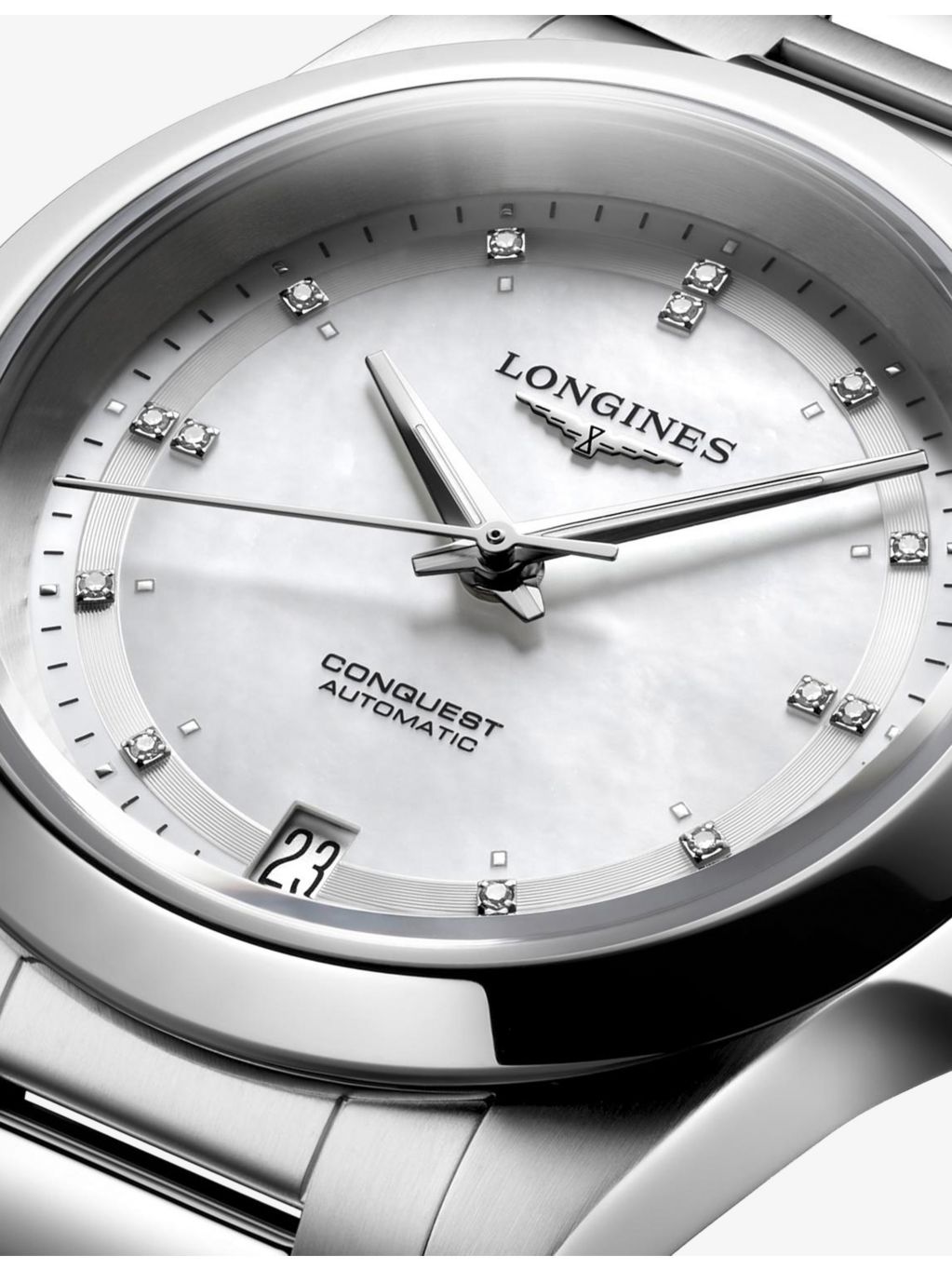 Longines Conquest automatic watch 34mm with diamond dial - British product