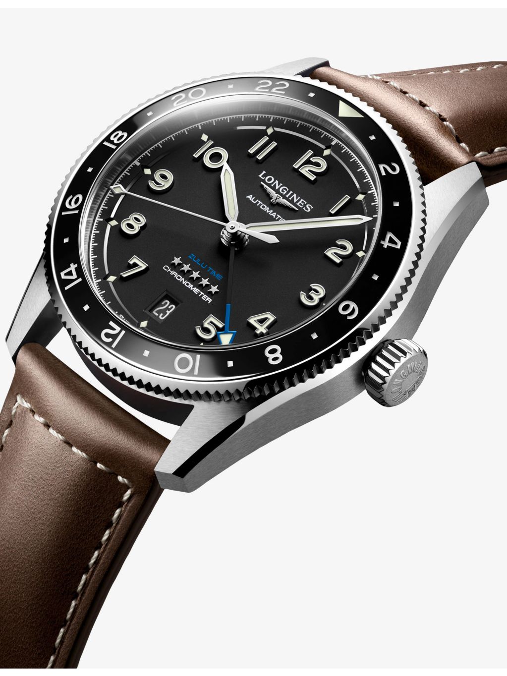 Longines Spirit Zulu Time automatic watch 39mm, imported from the UK