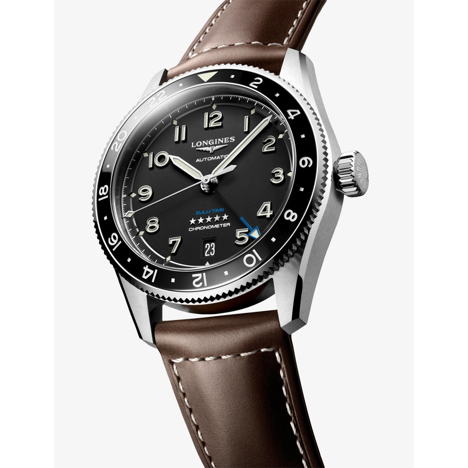 Longines Spirit Zulu Time automatic watch 39mm, imported from the UK