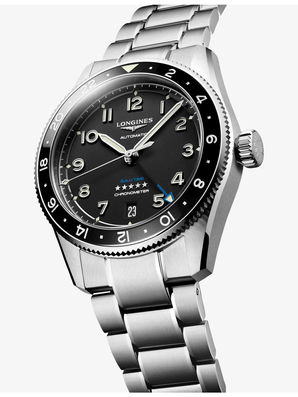 Longines Spirit Zulu Time ceramic bezel watch 39mm - British product