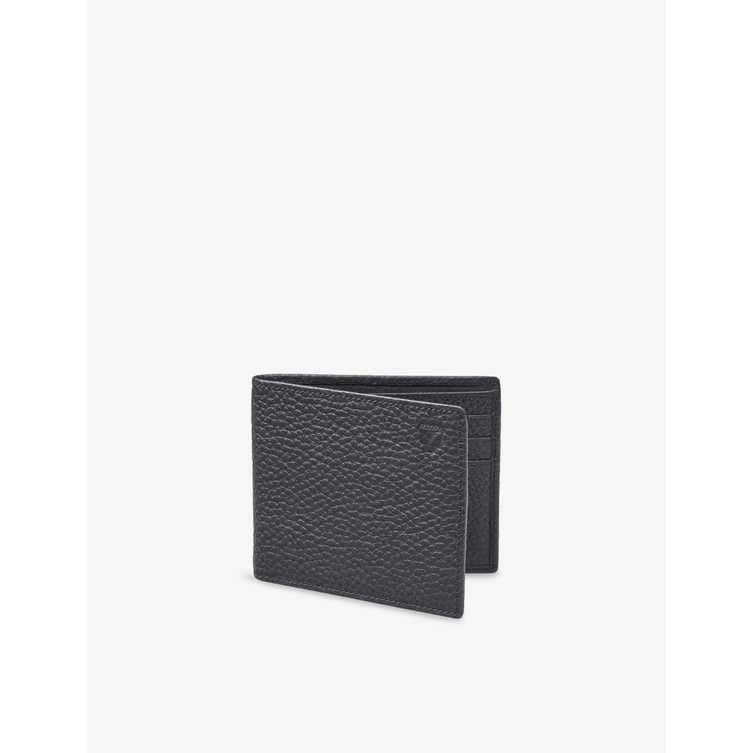Billfold logo-Embossed Leather Wallet - BLACK