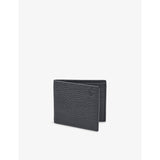 Billfold logo-Embossed Leather Wallet - BLACK