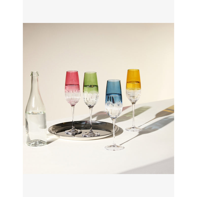 Waterford crystal flutes mixed designs set of four - British product