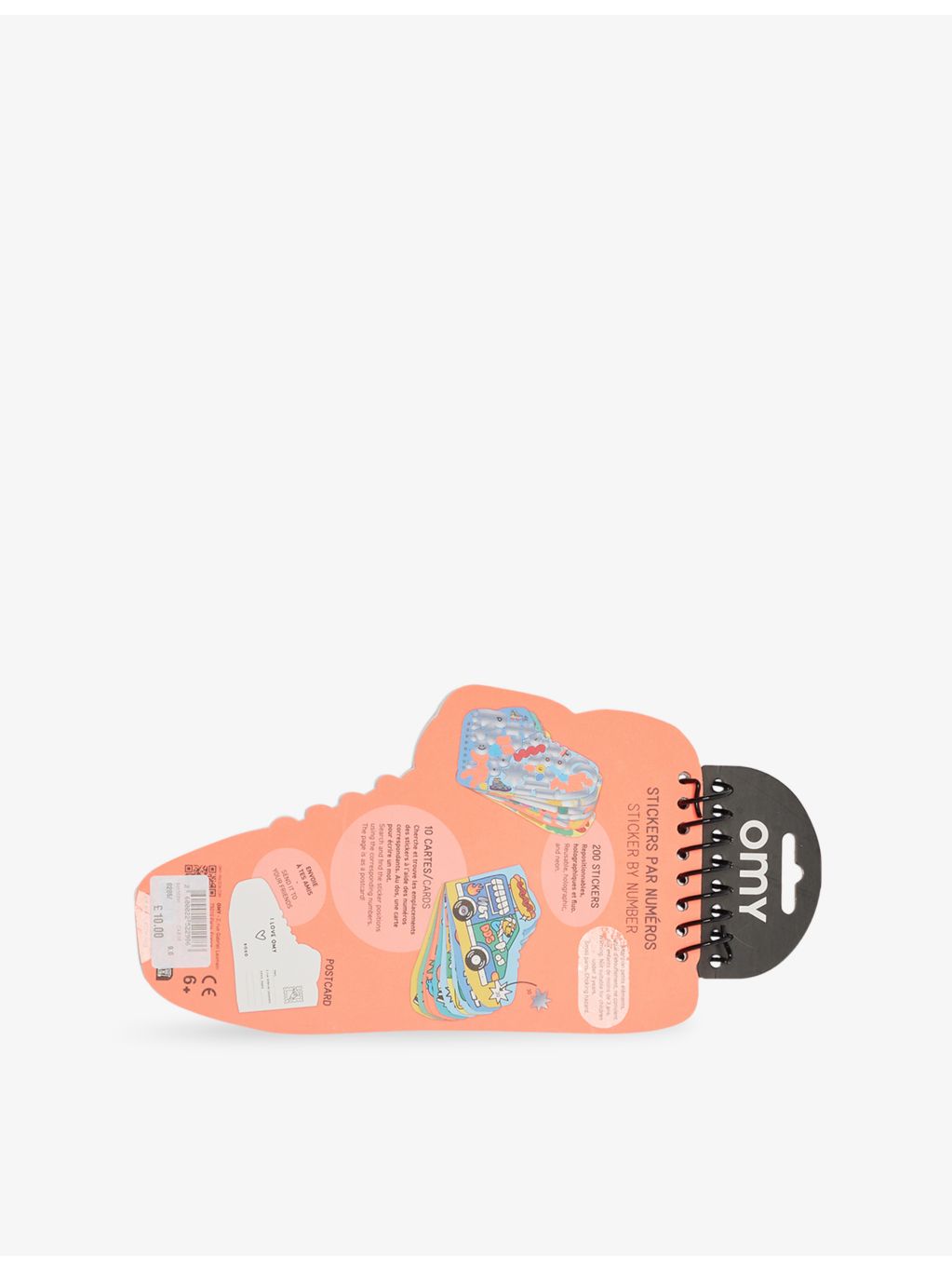 Omy sneaker sticker notebook with 200 fluorescent stickers, UK version