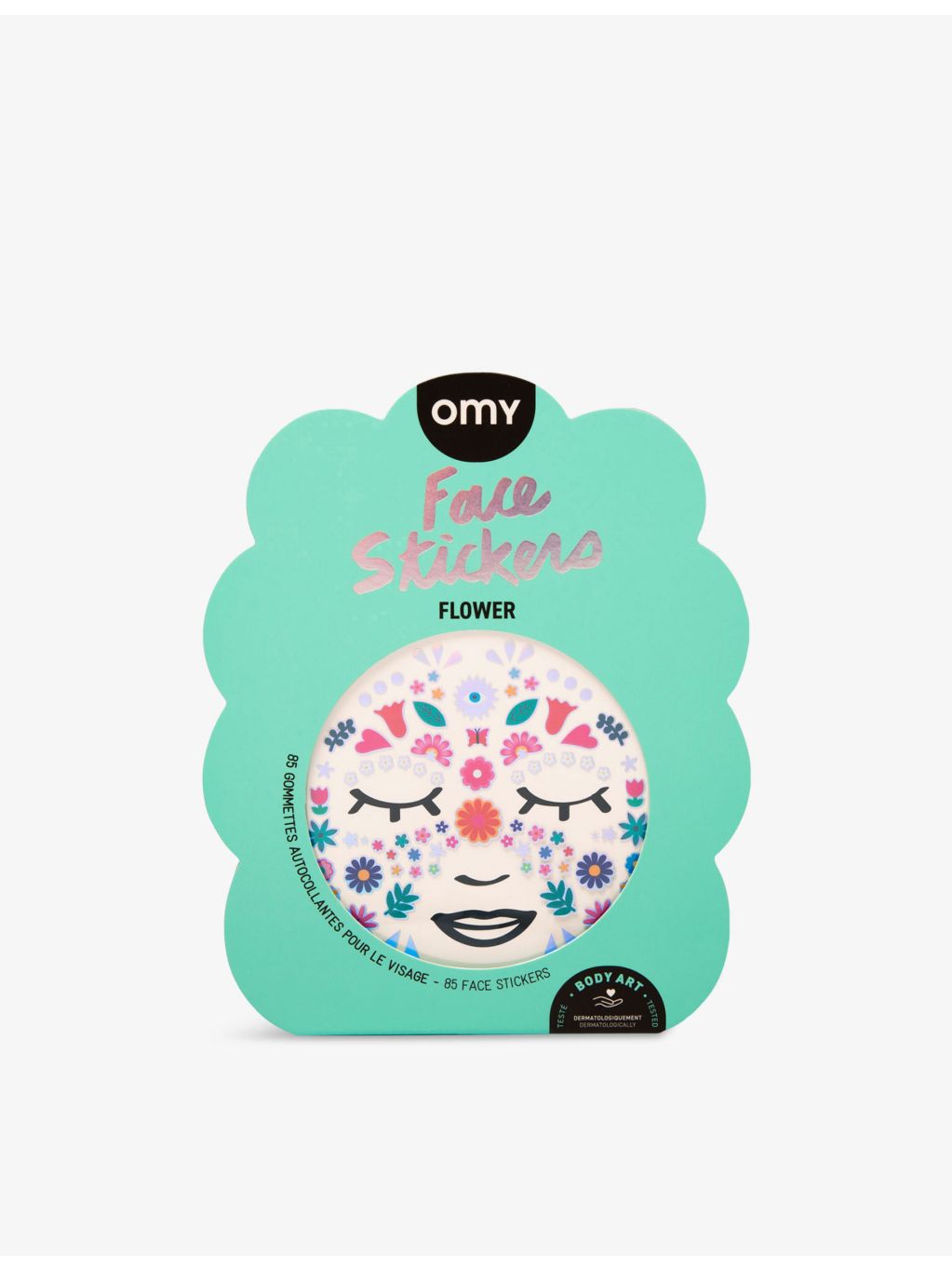 Omy assorted flower face stickers 85-pack, UK version