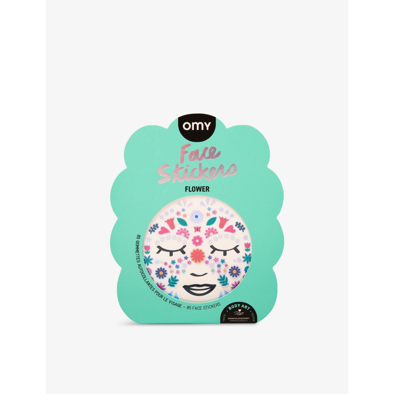 Omy assorted flower face stickers 85-pack, UK version