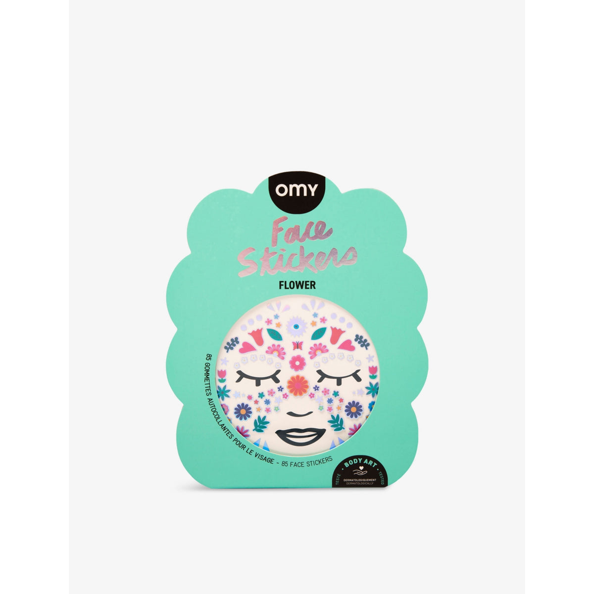 Omy assorted flower face stickers 85-pack, UK version
