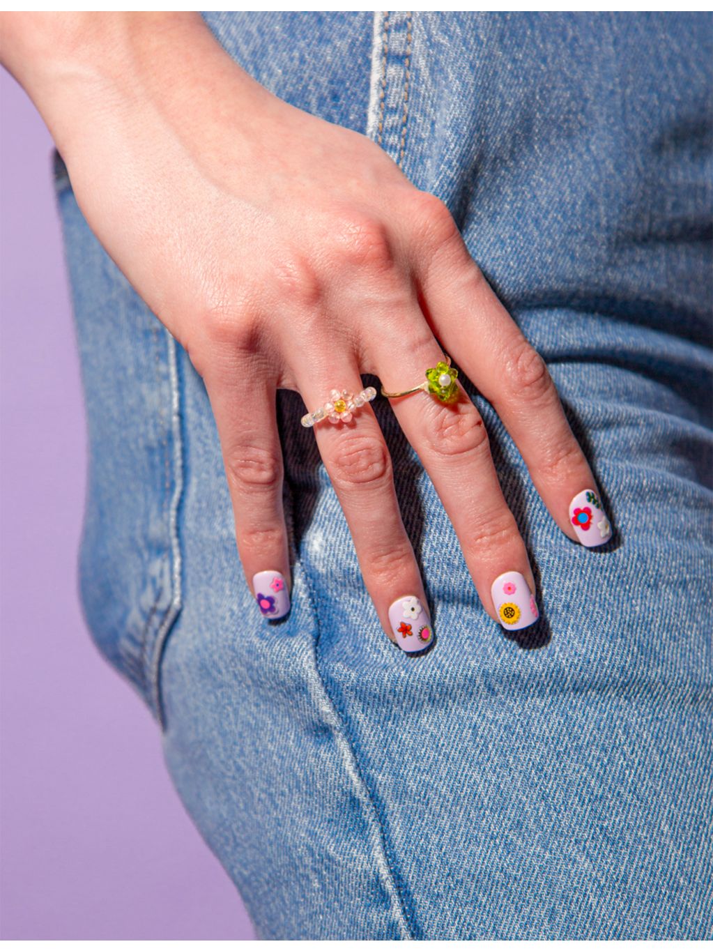 Omy flower nail art stickers 120-pack, imported from the UK