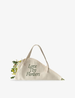 Sowvital Love Thy Flowers cotton tote bag 44cm, imported from the UK