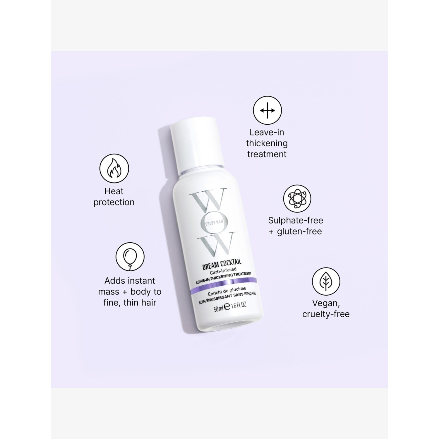 Color Wow Dream Cocktail carb-infused leave-in treatment 50ml, imported from the UK