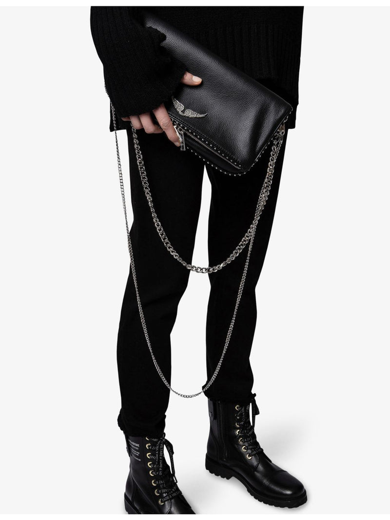 Zadig Voltaire Rock Stud leather shoulder bag, UK version