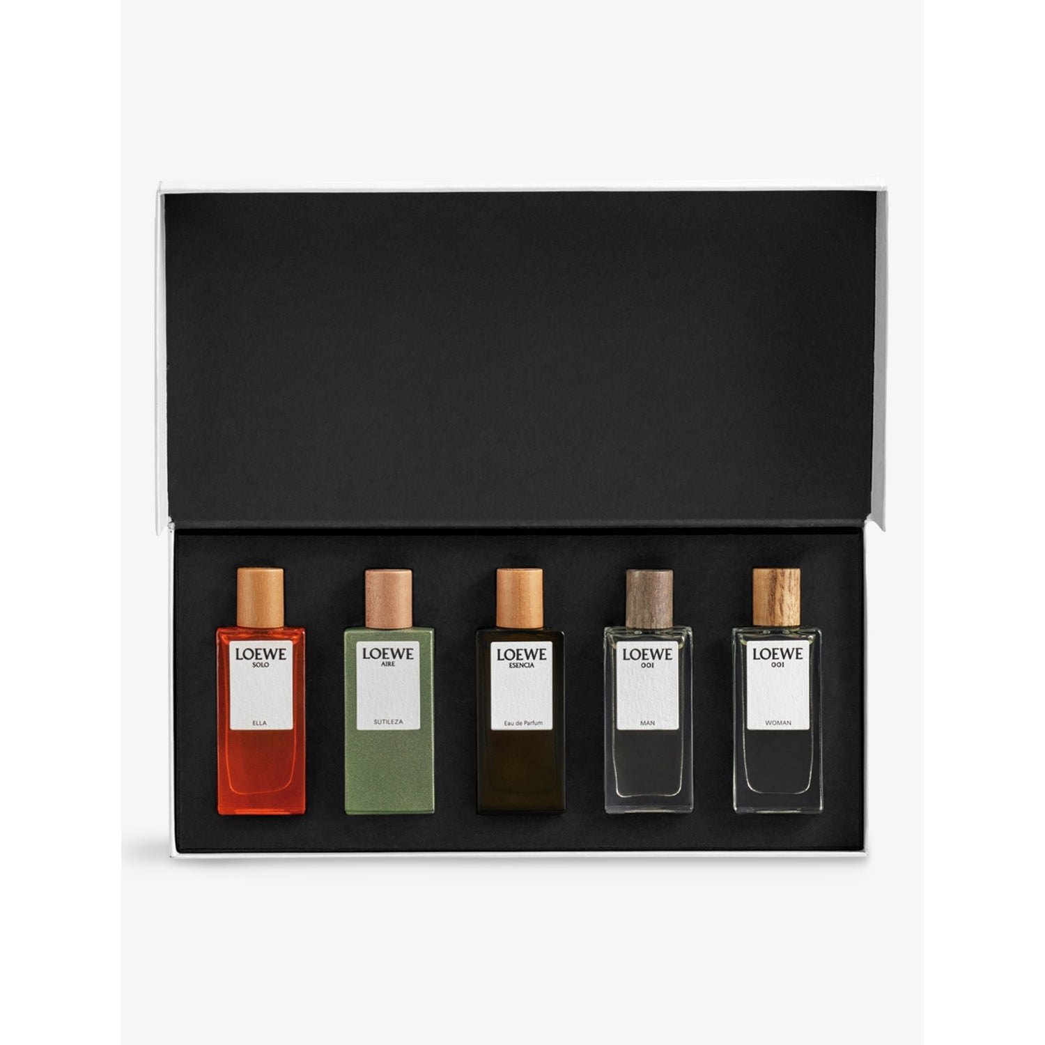 Loewe miniature perfume set with five 7ml sprays, imported from the UK