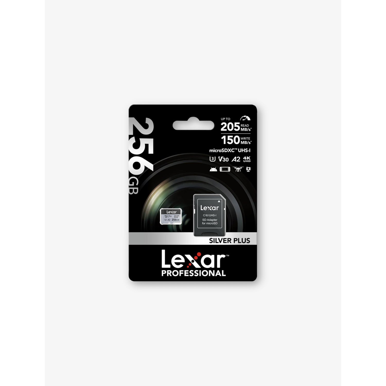 Lexar Silver Plus 256GB microSD card - British product